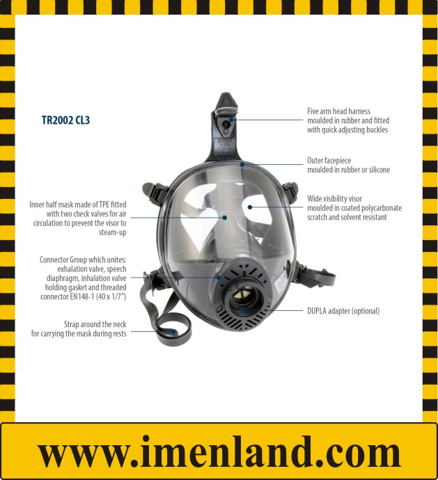 ماسک یدکی لاستیکی TR2002/A مخصوص سیستم های تنفسی SPASCIANI